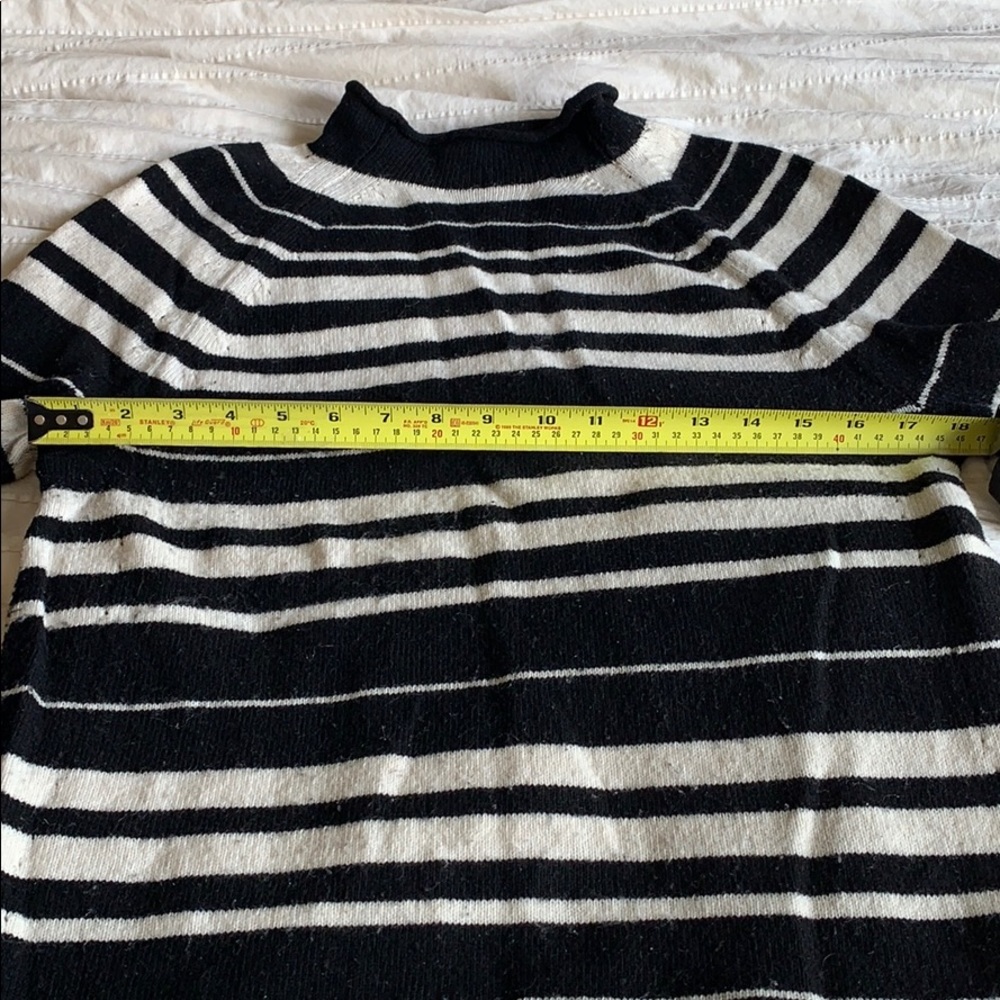 Merino Wool Blend Stripe Mock Neck Sweater - Picture 5 of 5